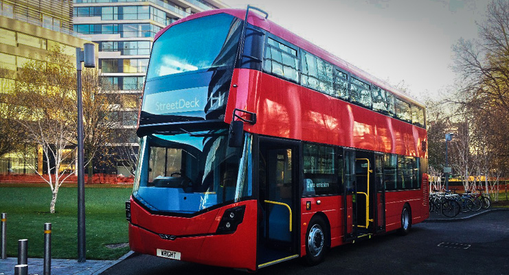 Wright Bus於2016年11月30日在倫敦市政廳正式推出的新零排放雙層巴士。