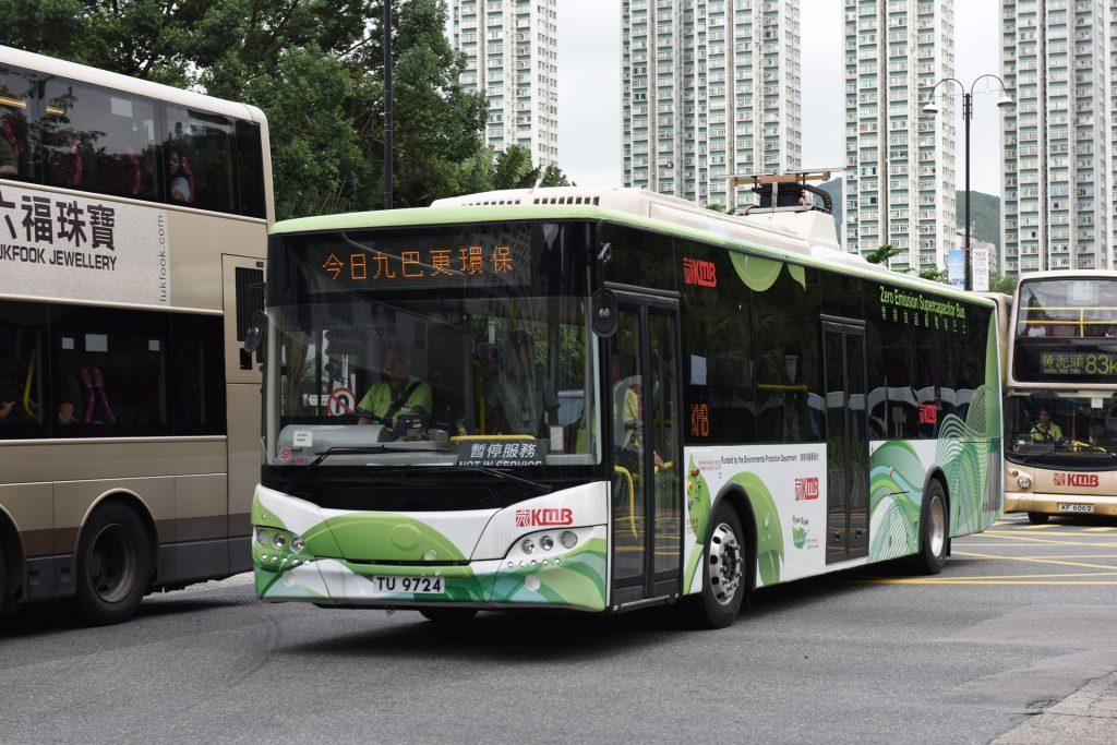 九巴青年「超級電容巴士」經過逾一年時間不載客測試。(Kevin Wong攝)