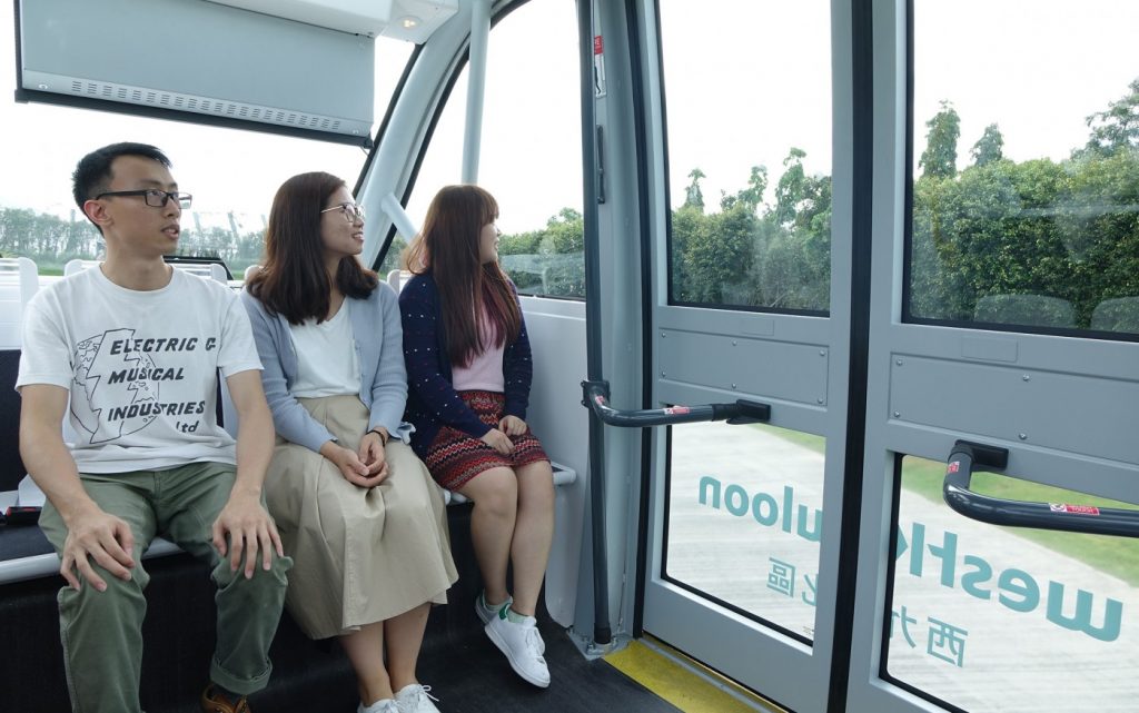NAVYA ARAM全自動電動巴士可乘載11名乘客。圖片由西九文化區管理局提供