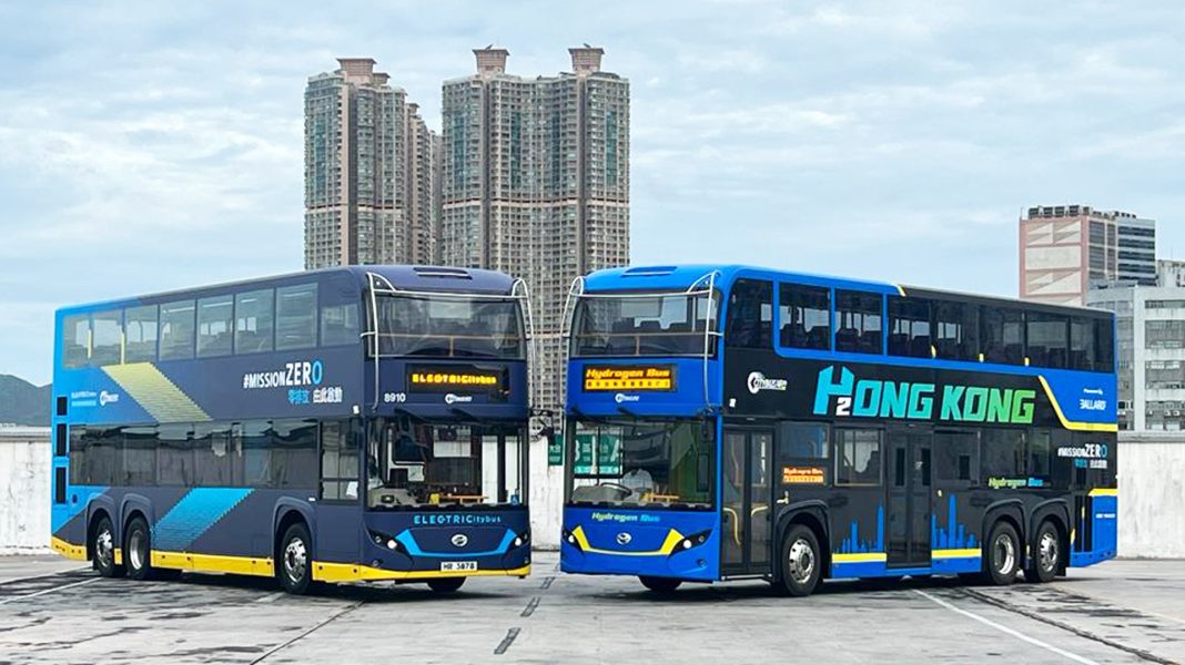 Citybus Hydrogen Fuel Cell with Charged battery at CFD roof-top